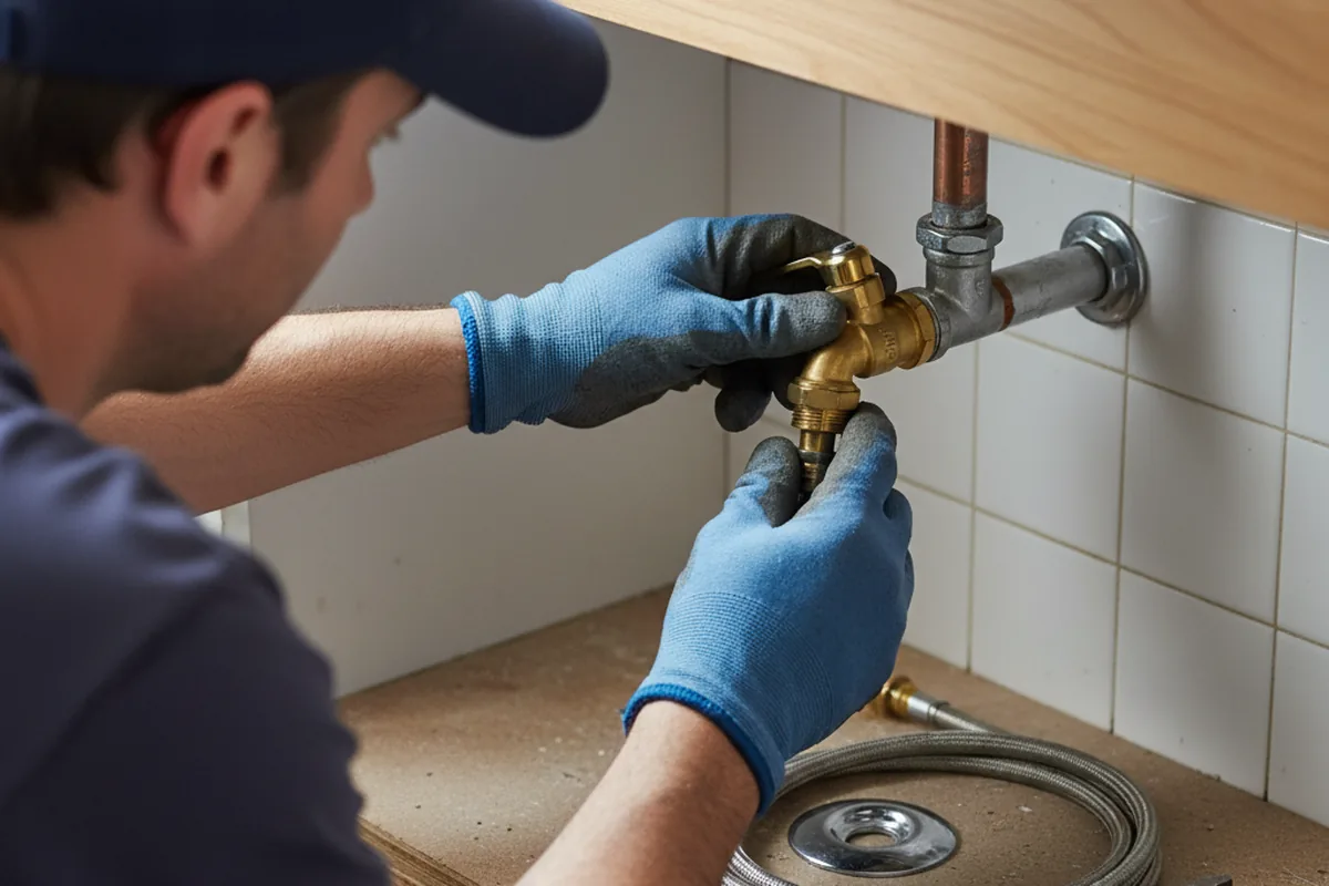 Shutoff valve and fitting work during Faucet and Fixture Repair in Churchville